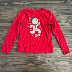 Holiday Time Gingerbread Cookie Crew Christmas Tee Red M Cozy Festive
